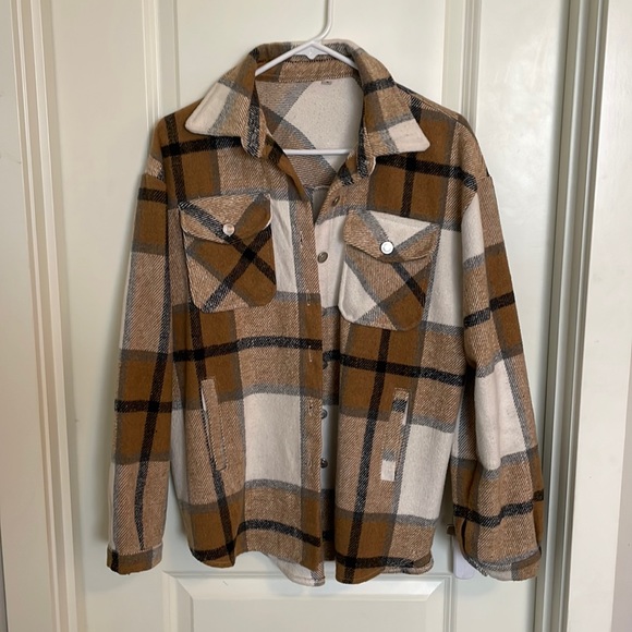 Boho plaid shacket - Picture 1 of 4